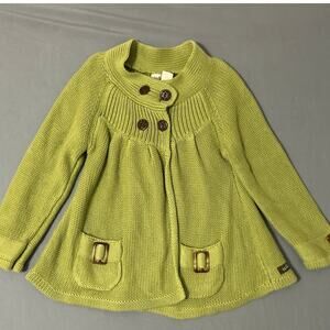 Matilda Jane Girls Size 4 Green/Yellow Cardigan